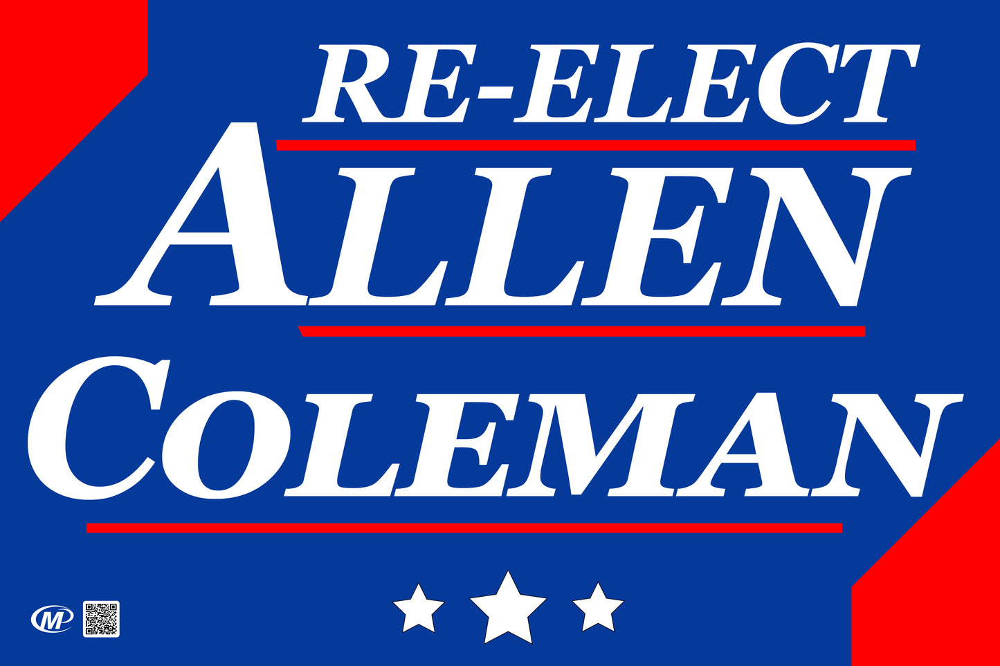 Re-Elect Allen/Coleman - Bills Lawn Sign