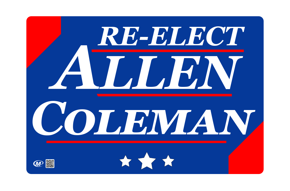 Re-Elect Allen/Coleman - Bills Bumper Sticker