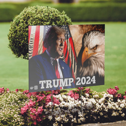 American Flag and Eagle - Trump Lawn Sign