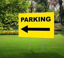 Load image into Gallery viewer, Lawn Sign- Parking with Arrow
