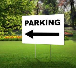 Lawn Sign- Parking with Arrow