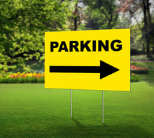 Load image into Gallery viewer, Lawn Sign- Parking with Arrow
